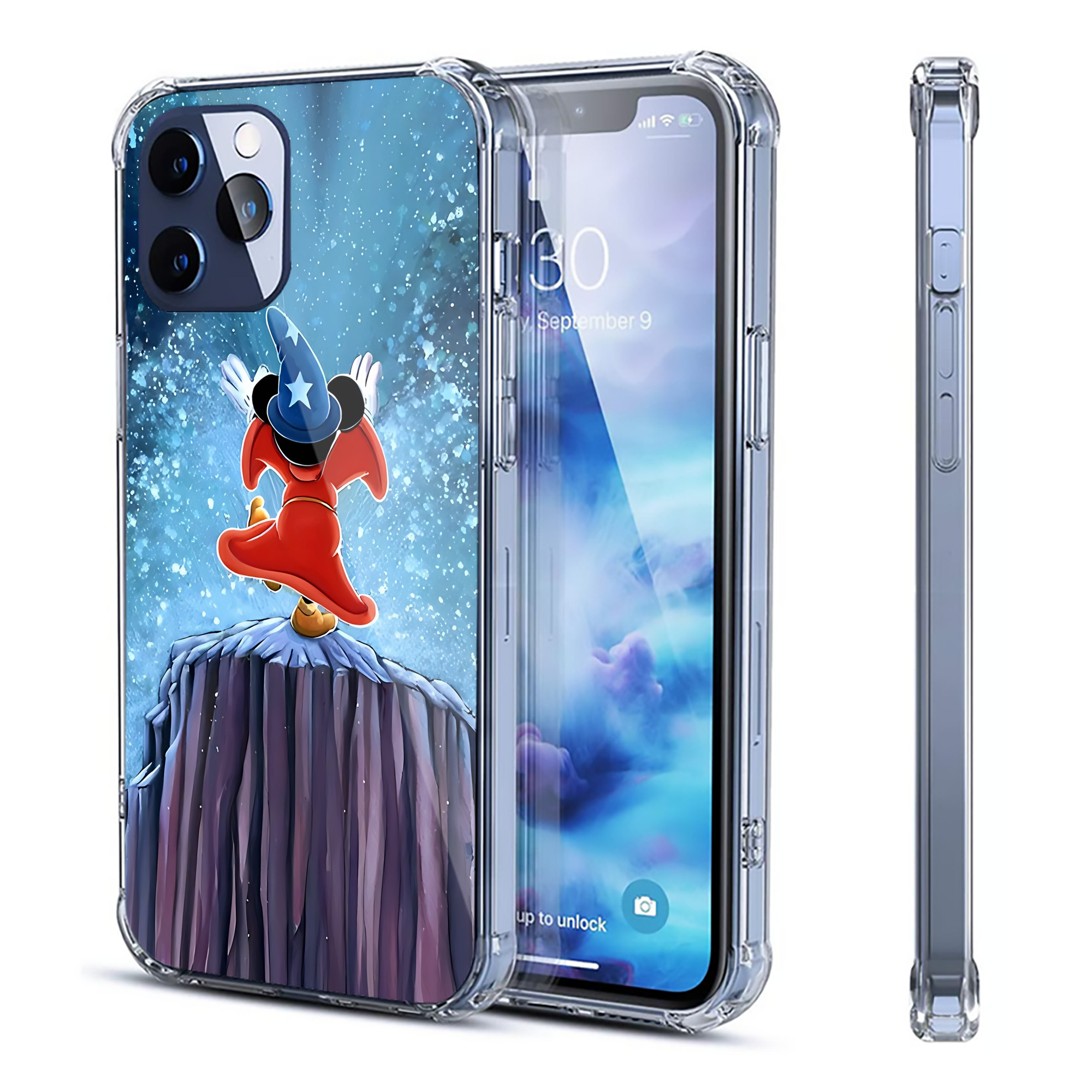 （画像用） ミッキーマウス Mickey Mouse 【iPhone 12シリーズ対応】透明スマホケース（クリアソフトケース）